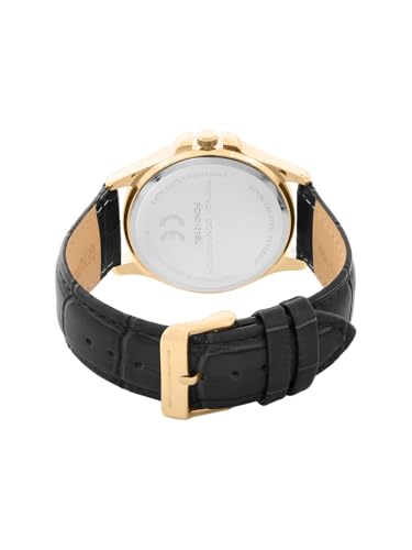 Image of French Connection Sunray Maroon Round Dial with Black Leather Strap Watch for Mens - FCN0121BL