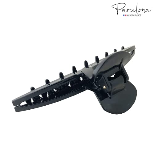 Pinza Parcelona French Pinch negra con muelle cubierta y diseño de garra de cristal para mujer miniatura 6