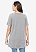 Woman Within Plus Size Perfect Short-Sleeve Shirred V-Neck Tunic - 2X, Heather Grey