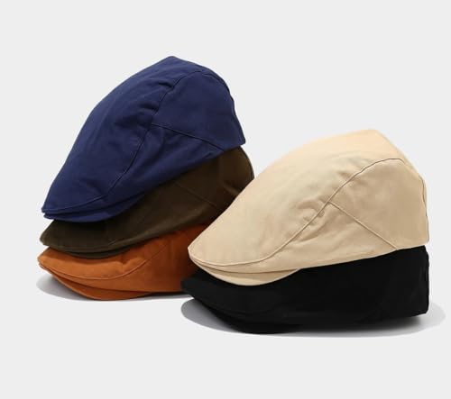 Image of Quanhaigou Men's Cotton Flat Ivy Gatsby Newsboy Driving Hat Adjustable Irish Cabbie Ivy Driving Hunting Cap