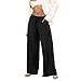 ZEFOTIM Trousers 2025 with Pocket Low Rise Black Straight Leg Drawstring Elastic Dress Running Workout Y2k Work Resort Wear for Women 2025 Khaki Pants for Work Sweatpants Women Wide Leg Black XXL