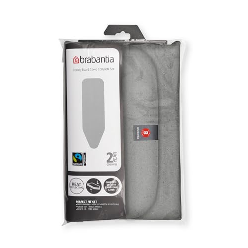Image of Brabantia Size B (19 x 15 inches) Replacement Ironing Board Cover with Thick Foam & Felt Padding (Metallized) Easy-Fit, 100% Cotton