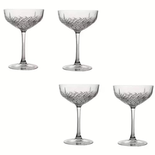 Image of Forestamart Wide Mouth Martini Champagne Glass (250ml) || Set of 4 || Coupe Glass Set || for Home, Hotel, Bar, Party, Wedding, Festival Celebration