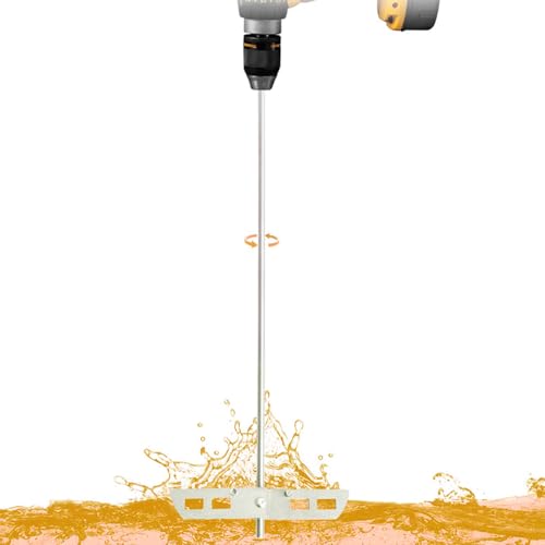 Genérico Varilla Mezcladora De Taladro De Acero: Paleta Mezcladora De Cerveza De Acero, Cuchara De Metal Kombucha, Paleta Agitadora De Látigo Desgasificador De 17,5 Pulgadas, Varilla Agitadora para