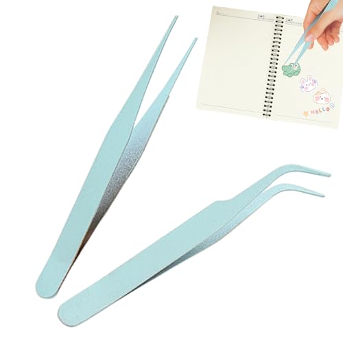 Tweeze De Pestañas De Acero Inoxidable - Herramienta De Belleza De Precisión, Salon Lash Tweezer | Conjunto De Pinzas De Maquillaje Profesional, Aplicador De Pestañas De Color Sólido Duradero Para Ext