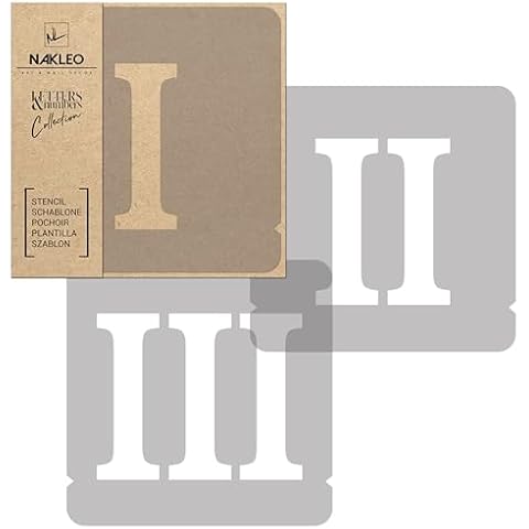 NAKLEO 12 Pcs Numbers and Symbols 2 Inch, Roman Plastic Stencils for Crafts Reusable, 12 Sheets of Stencils for Painting, Template Art, Wall, Wood, Fabric Cover