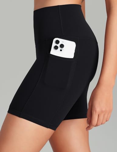 HeyNuts Essential/Workout Pro Biker Shorts with Side Pockets for Women, High Waisted Compression Yoga Shorts 4''/ 6''/ 8''4