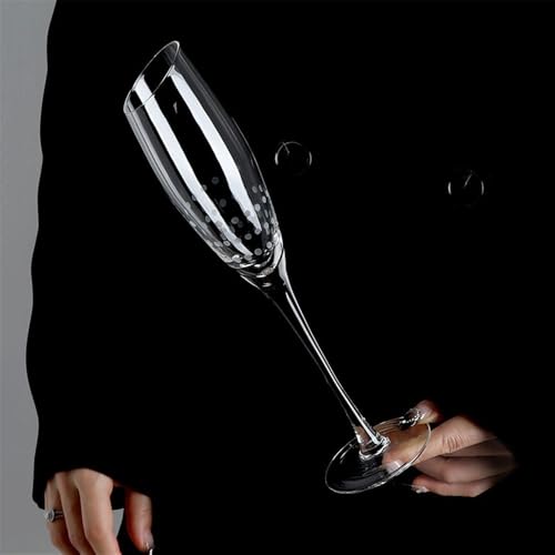 Copas de champán cepilladas con copa biselada de 6,43 oz para eventos y Navidad 5