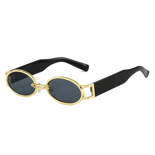 Image of Bold Retro Oval Sunglasses For Men Women UV400 Protection Designer Goggles with Vintage Bold Alloy Frame Stylish Branded Full Rim Shades