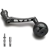 HEIGHTEN 65-70mm可変 リール ハンドル 35/38mm ノブ搭載 シマノ ダイワ 通用 スピニングリール 用 Chrysant Series (38mmノブ搭載 - ダークグレー(22STELLA/23AIRITY)) (615)