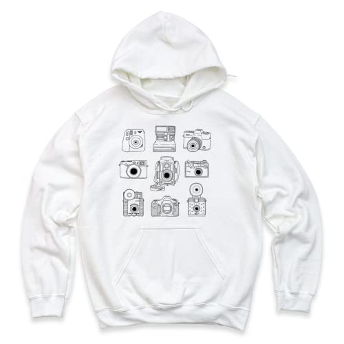 Photographer Camera Sweatshirt, Retro Vintage Photo Cameras Print Hoodie, Fun Photography Top, Unisex Long Sleeve Sweaters, Perfect Gift for Photographers4