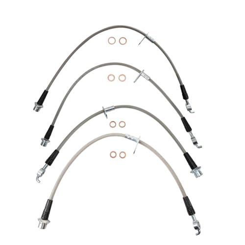 Image of TRQ Performance Front and Rear Brake Hose Set Compatible with 05-12 Avalon 07-11 Camry