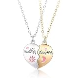 DISEÑO ÚNICO: Cada pieza incluye una mitad de corazón de color rosa. Al acercarlos, se atraen magnéticamente y se unen formando un corazón completo, simbolizando el amor indisoluble entre madre e hija. Un diseño mágico, elegante y muy significativo.