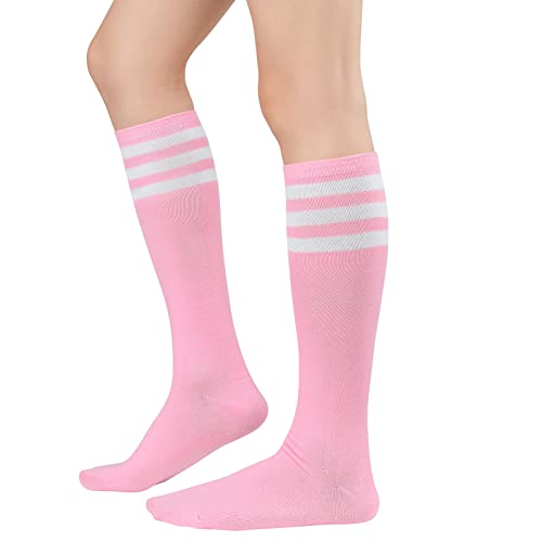 Image of American Trends Womens Athletic Knee High Socks Outdoor Sport Thigh High Stockings Casual Stripes Tube Socks