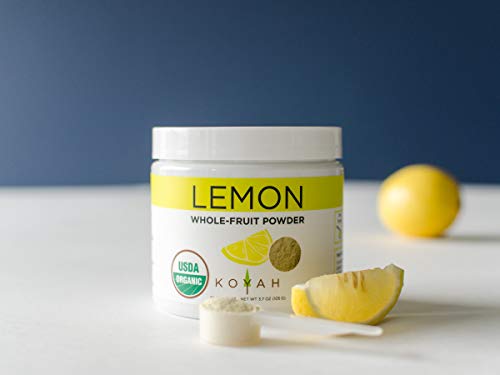 KOYAH - Organic Freeze-dried Lemon Powder (1 Scoop = 1 Lemon Wedge): 80 Servings, USA & Mexico Grown, Whole-Fruit Powder, Raw