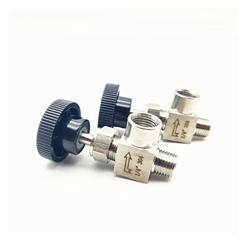 Válvula de aguja de acero inoxidable de 1/8 pulgada tipo codo macho hembra 4