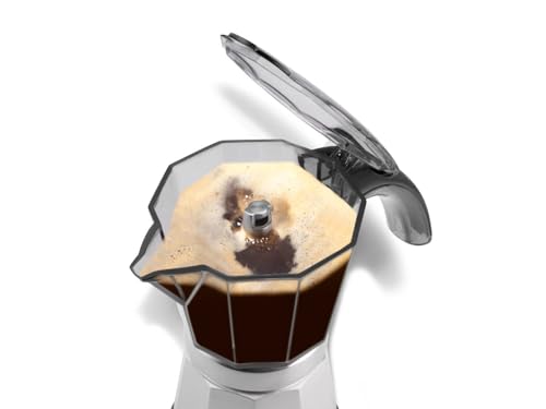 De'Longhi EMKP42.B Alicia PLUS - Elektrische Moka-Kaffeemaschine, 450 W, 2-4 Tassen, Kunststoff, Schwarz / Silber Black – Bild 5