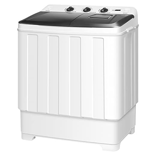 VIVOHOME Electric Portable 2 in 1 Twin Tub Mini Laundry Washer and Spin Dryer Combo Washing Machine with Built-in Drain Pump and Drain Hose and for Apartments 26lbs Grey Washer(18lbs) & Spinner(8lbs)