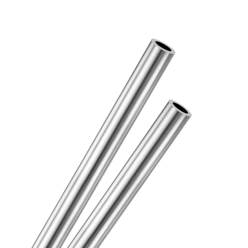 M METERXITY 2-Pack 250mm 316 Stainless Steel Tube, 6mm OD 1mm Wall Thickness Seamless Stainless Steel Tubing for Construction/Machining/DIY Crafting, Metal Straight Pipe [0.24x0.04x9.8IN]