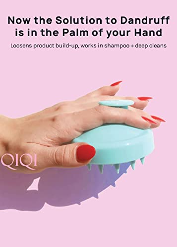 Image of QIQI Hair Scalp Massager Shampoo Brush with Soft Silicone Bristles, Anti Dandruff, Exfoliating with Scalp Care (Pink) HM35