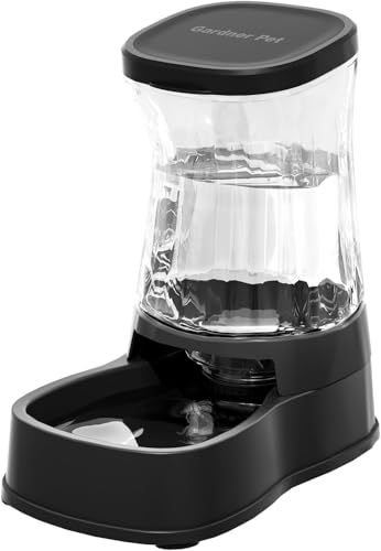 Gardner Pet Futterautomat Katze, 3.85L Wasserspender Hund, Ohne Strom, BPA Frei, Gravitation Wasserspender Katzen, für Mittlere/groß Haustiere (Schwarz) Gardner Pet Futterautomat Katze, 3.85L Wasserspender Hund, Ohne Strom, BPA Frei, Gravitation Wasserspender Katzen, für Mittlere/groß Haustiere (Schwarz)
