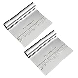 ERINGOGO 2 Stück Edelstahl Teigschneider Küchenwerkzeug Backzubehör Teigschaber Rostfrei zum Kuchen Glätten und Schneiden für Hausbäckerei und Hobbybäcker