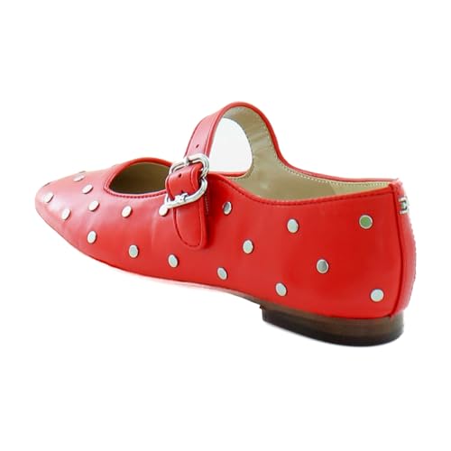 Sam Edelman Women's Michaela Stud Mary Jane Flat, Heirloom Red, 6.53
