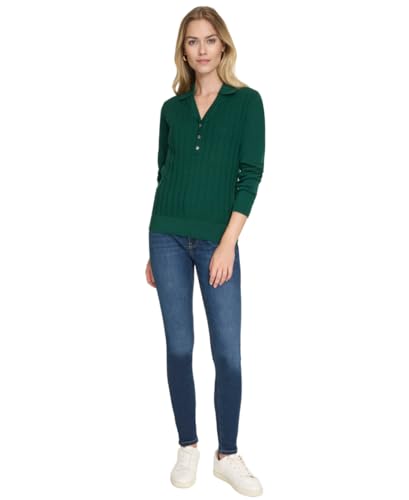 Image of Nautica Women's V-Neck Cable Polo Long Sleeve
