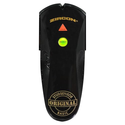 Zircon StudSensor Basic SL Stud Finder Wall Scanner Edge-Detection Wall Stud Finder for Wood and Metal Studs Behind Drywall LED Alerts and SpotLite Beam for DIY Picture Shelf and TV Mounting