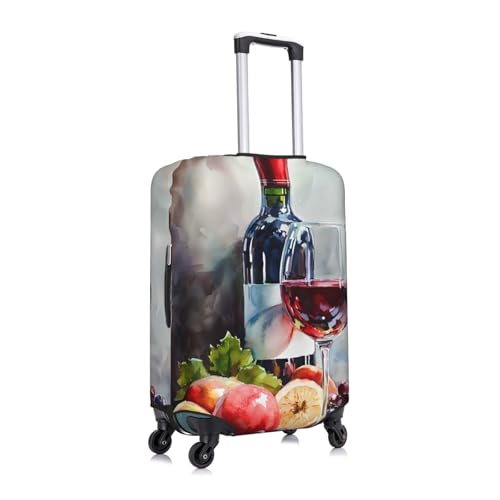 Red Wine Elastic Travel Luggage Cover, Washable Spandex Suitcase Protector, Anti-Scratch Fits 18-32 Inch3