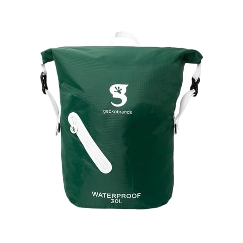 Image of geckobrands Lightweight 30L Waterproof Backpack - Lightweight Watertight Outdoor Bag Hiking Traveling Light Water Activities