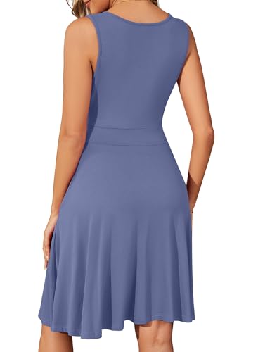 Image of WEACZZY Women's Summer Sleeveless Casual Dresses V-Neck Wrap Floral Holiday Tank Dress Flowy Beach Sundress with Pockets