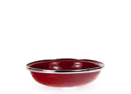 Golden Rabbit Enamelware Red Swirl on Red Tasting Dish Tapas Bowl