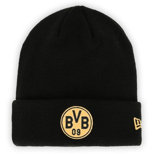 Dortmund Borussia BVB Beanie New Era Gold – Offizielle BVB Mütze Schwarz Gelb – Wintermütze Herren Damen Warm & Stretch Fanartikel Bundesliga