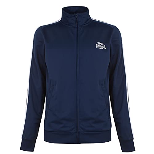 Lonsdale - Chaqueta deportiva casual con cierre de cremallera para hombre azul/gris...