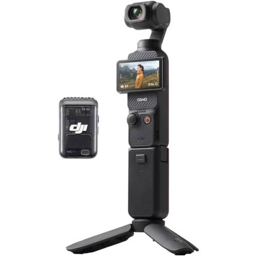 Image of DJI Osmo Pocket 3 Creator Combo 4K 120fps Handheld 3-Axis Gimbal Bundle Mic Mini (2 TX + 1 RX + Charging Case), Ultralight, Audio, 48h Use