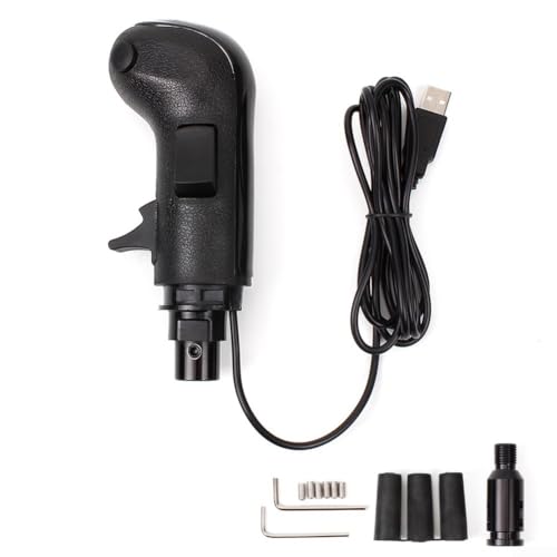 USB 18Gang Schaltknauf mit High/Low Range & Splitter kompatibel mit Logitech G29/G27/G25/G923 Shifter Plug & Play nur PC 3 Funktionstasten M8/M10/M12 Adapter für ETS2/ATS Schwarz