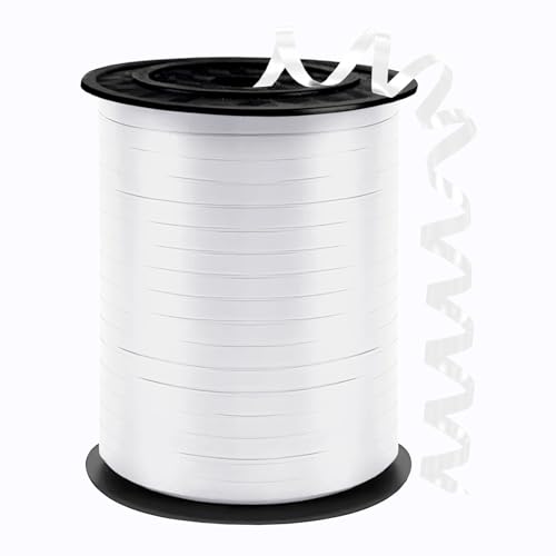 White Curling Ribbon 500 Yards Ribbons for Crafts 1/5 Inch Ribbon Balloon String Party Decoration Ribbons for Florist Flower Bows for Graduation Supplies