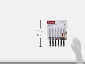 Prestige 6-Pieces Steak Knife Set with Micro Serrated Edge | Steak Knives Set with Stainless Steel Blades | PR57110