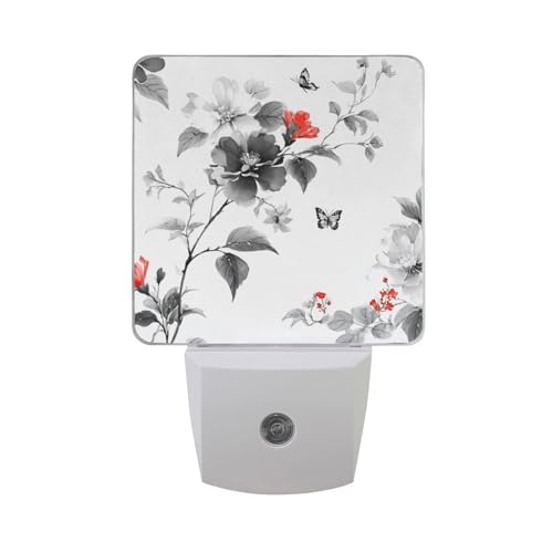 Lámpara de noche decorativa con patrón floral elegante miniatura 7
