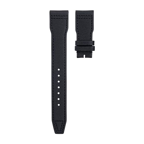 Bracelet de montre 20mm cuir nylon noir pour IWC Pilot IW3777 et Portofino