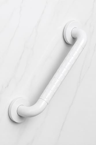 Image of BATH GURU Heavy Duty Grab Bar for Bathroom & Toilet | Anti-Slip ABS Safety Handle for Elderly, Senior Citizens & Disabled with SUS304 Steel Core | Wall Mounted Shower Support Rail (White, 15 Inch)