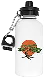 Envío rápido Miyagi Bonsai Árbol Botella de Agua Blanco Aluminio Reutilizable Water Bottle White Aluminium Reusable