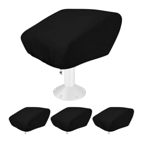 HSOKEW 4Pcs Boat Seat Cover, 600D Boat Folding Seat Cover W18*D20*H14 High Density Waterproof Captain's Chair Cover Heavy-Duty Weather Trailerable Fishing Chair Cover Protects Your Seat