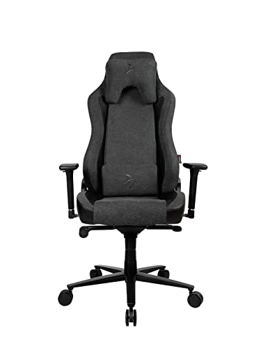 Arozzi Vernazza Vento Signature Upholstery Soft Fabric Ergonomic Computer Gaming And Office Chair With High Backrest Recliner Swivel Tilt Rocker Adjustable Height Lumbar Neck Support - Dark Gray #TOP1
