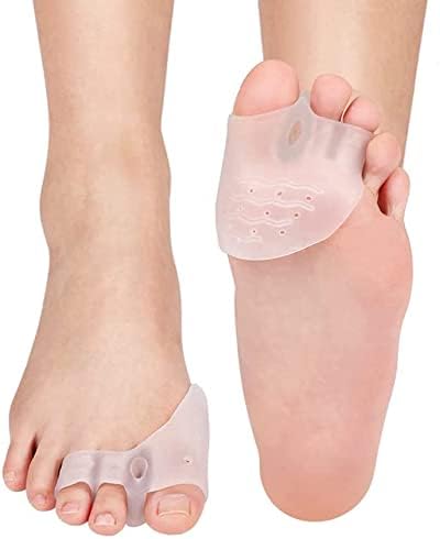 Gel Toe Separators, 2 Pairs Toe Stretcher Bunion Spacer Metatarsal Pads Kit for Orthotic Overlapping Toes Hammer Toes Bunion for Barefoot Reduce Foot Pressure
