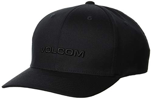 Volcom Men's Euro Six Panel Flexfit Hat, Black, Large/X-Large