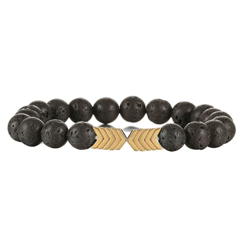 Bracelet perles noires 8 mm CXYWBD, bijou en pierres de nature extensibles 17cm