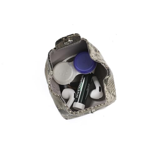 Image of Cockatoo Genuine Leather Coin Pouch Change Holder, Mini Snap Pocket Wallet for Men Women (Cobra, Set of L&S)