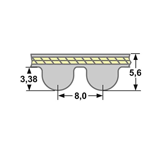 Courroie de distribution HTD-624-8M-85 mm SWR haute résistance pour sytèmes industriels - 3
